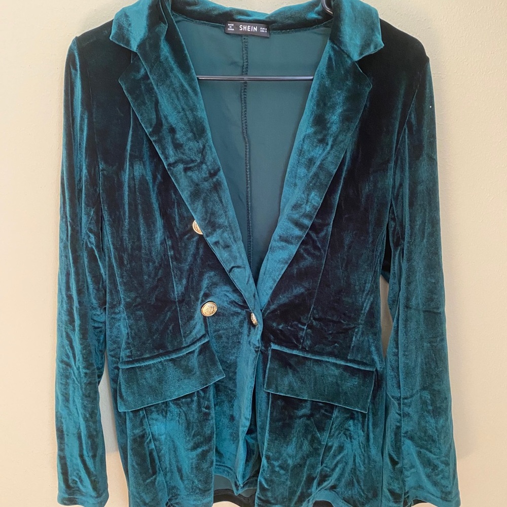 Green Velvet Blazer